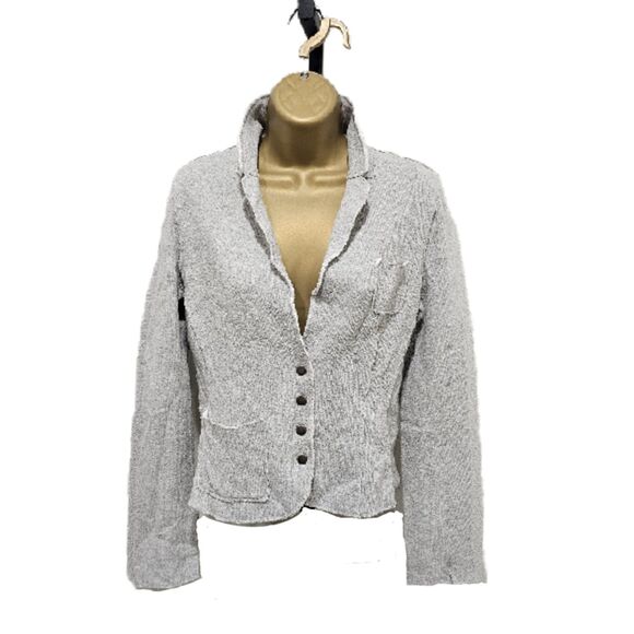 Anthropologie Jackets & Blazers - Anthropologie People Like Frank Jacket Womens Small Gray Cotton Snap Rustic Raw
